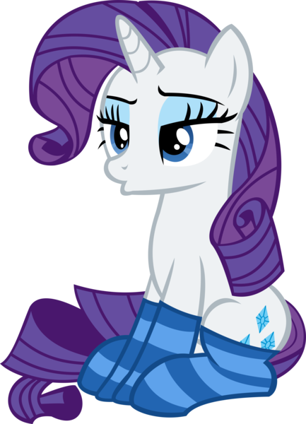 Size: 9495x13149 | Tagged: absurd resolution, artist:cyanlightning, clothes, derpibooru import, lidded eyes, ppov, rarity, safe, simple background, sitting, socks, solo, striped socks, .svg available, transparent background, vector