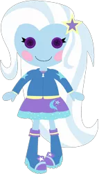 Size: 1024x1784 | Tagged: safe, artist:ra1nb0wk1tty, derpibooru import, trixie, equestria girls, blush sticker, blushing, button eyes, cute, diatrixes, doll, lalaloopsy, simple background, smiling, solo, toy, transparent background