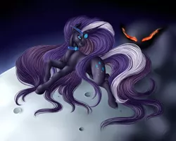 Size: 3600x2880 | Tagged: artist:crazyaniknowit, derpibooru import, evil eyes, idw, moon, nightmare rarity, realistic, safe, shadow, solo