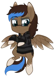Size: 667x930 | Tagged: safe, artist:higgly-chan, derpibooru import, oc, oc:playthrough, unofficial characters only, pegasus, pony, clothes, cute, flying, glasses, hoodie, looking down, male, raised eyebrow, smiling, sneaky, solo, spread wings, stallion