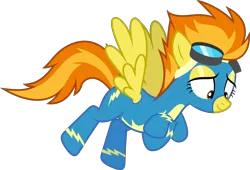 Size: 5000x3400 | Tagged: absurd resolution, artist:dashiesparkle, clothes, crossed hooves, derpibooru import, goggles, rarity investigates, safe, simple background, solo, spitfire, .svg available, transparent background, vector, wonderbolts uniform