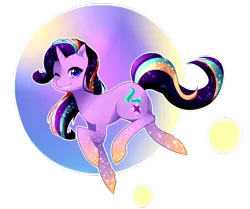 Size: 1024x855 | Tagged: safe, artist:tsuukiusa, derpibooru import, starlight glimmer, looking at you, one eye closed, rainbow power, rainbow power-ified, smiling, solo, wink