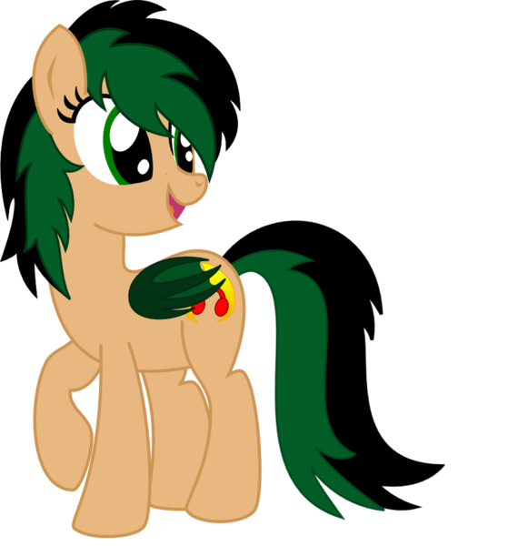 Size: 826x886 | Tagged: safe, artist:koonzypony, derpibooru import, oc, oc:ignic rhythm, unofficial characters only, bat pony, pony, female, looking back, open mouth, raised hoof, smiling, solo