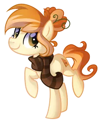 Size: 1503x1800 | Tagged: safe, artist:drawntildawn, derpibooru import, oc, oc:pumpkin patch, unofficial characters only, earth pony, pony, clothes, scarf, simple background, solo, transparent background