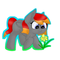 Size: 1000x1000 | Tagged: safe, artist:vanilla-calligraphy, derpibooru import, oc, oc:arian blaze, unofficial characters only, pegasus, pony, daffodil, flower, simple background, solo, spring, transparent background