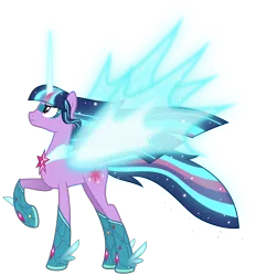 Size: 4636x5000 | Tagged: safe, artist:missgoldendragon, derpibooru import, twilight sparkle, twilight sparkle (alicorn), alicorn, pony, absurd resolution, artificial wings, augmented, commission, daydream sparkle, daydream-ified, face paint, female, magic, magic wings, mare, raised hoof, simple background, solo, spread wings, transparent background, vector, wings