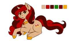 Size: 1785x1016 | Tagged: safe, artist:rosewend, derpibooru import, oc, oc:redlight district, unofficial characters only, pony, unicorn, brown coat, gold hooves, red mane, red tail, reference sheet, simple background, solo, tan coat, transparent background