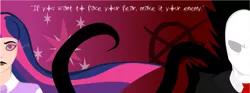 Size: 7585x2809 | Tagged: absurd resolution, artist:angelpony99, badass, cover, crossover, derpibooru import, epic, gradient, human, humanized, quote, safe, slenderman, slenderverse, twilight sparkle, vector, versus screen