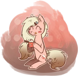 Size: 968x949 | Tagged: safe, artist:kyaokay, derpibooru import, oc, oc:cocoa bubble, unofficial characters only, chocolate, drinking, food, happy, hoof hold, hot chocolate, licking, licking lips, simple background, solo, tongue out, transparent background