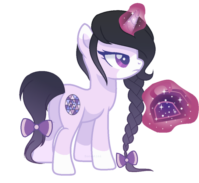 Size: 1000x919 | Tagged: safe, artist:zoruatini, derpibooru import, oc, oc:treasured orchid, unofficial characters only, pony, unicorn, base used, bow, braid, female, hair bow, mare, purse, simple background, solo, tail bow, transparent background