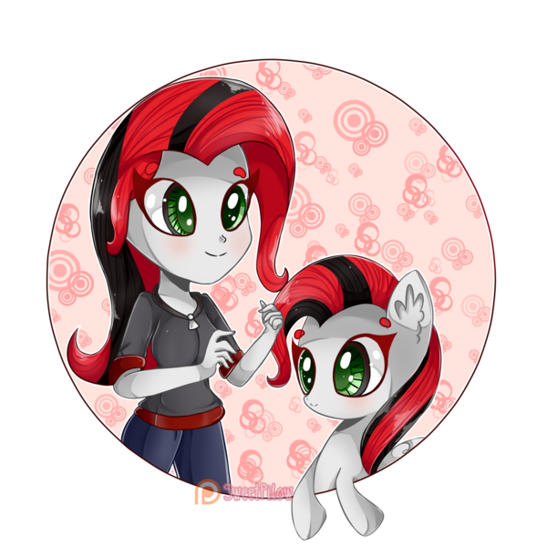 Size: 1600x1600 | Tagged: safe, artist:vixelzf, derpibooru import, oc, oc:cyber sky, unofficial characters only, pony, equestria girls, cute, equestria girls-ified, human ponidox, ocbetes, self ponidox, smiling