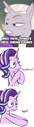 Size: 525x1919 | Tagged: artist:pj-nsfw, boi, comic, derpibooru import, frown, meme, safe, spice up your life, starlight glimmer, :t, wide eyes, zesty gourmand