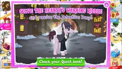 Size: 1334x750 | Tagged: safe, derpibooru import, screencap, pony, crack is cheaper, detective pony, gameloft, ios, iphone, sherlock holmes, solo