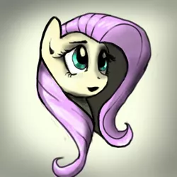 Size: 480x480 | Tagged: artist:ferexes, bust, derpibooru import, fluttershy, gradient background, looking away, looking up, open mouth, portrait, safe, solo