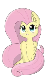 Size: 2456x3484 | Tagged: artist:meowmavi, chest fluff, derpibooru import, ear fluff, fluttershy, safe, simple background, solo, transparent background