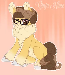 Size: 2781x3210 | Tagged: safe, artist:mlpchannelire02, derpibooru import, oc, oc:gigia, unofficial characters only, earth pony, pony, curly mane, fluffy, glasses, one eye closed, solo, wink