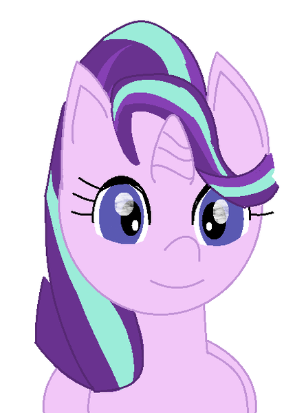 Size: 421x611 | Tagged: artist:violaconcert, bust, derpibooru import, portrait, safe, simple background, smiling, solo, starlight glimmer, white background