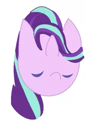 Size: 421x611 | Tagged: artist:violaconcert, bust, derpibooru import, eyes closed, portrait, safe, simple background, solo, starlight glimmer, white background