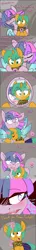 Size: 1280x8960 | Tagged: safe, artist:kryptchild, derpibooru import, snails, twilight sparkle, twilight sparkle (alicorn), alicorn, pony, ask glitter shell, cold blooded twilight, comic:when aero met glitter, absurd resolution, advice, blood, clothes, comic, glitter shell, glowing horn, hug, levitation, magic, mirror, nosebleed, scarf, skirt, telekinesis, wings