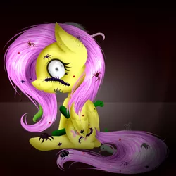 Size: 1861x1861 | Tagged: artist:lixthefork, creepy, creepy crawlies, derpibooru import, every little thing she does, fluttershy, insect, nightmare fuel, rat, scary, semi-grimdark, smiling, snake, solo