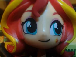 Size: 2048x1536 | Tagged: safe, artist:vinylloverfrom4311, derpibooru import, sunset shimmer, equestria girls, bust, close-up, doll, equestria girls minis, eqventures of the minis, irl, micro lens, photo, portrait, solo, toy