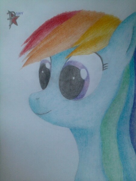 Size: 576x768 | Tagged: artist:ponystarpony, bust, derpibooru import, portrait, rainbow dash, safe, solo, traditional art