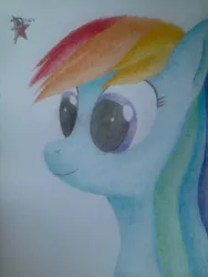 Size: 576x768 | Tagged: artist:ponystarpony, bust, derpibooru import, portrait, rainbow dash, safe, solo, traditional art