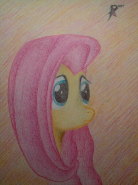 Size: 576x768 | Tagged: artist:ponystarpony, bust, derpibooru import, fluttershy, portrait, safe, solo, traditional art