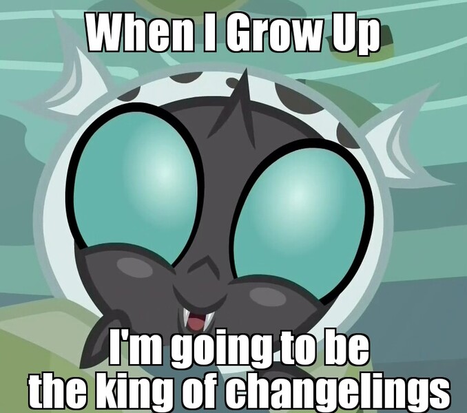 Size: 830x735 | Tagged: caption, changedling, changeling, changeling larva, cropped, cute, cuteling, derpibooru import, edit, edited screencap, image macro, king thorax, looking at you, meme, safe, screencap, smiling, solo, the times they are a changeling, thorabetes, thorax, to where and back again, younger