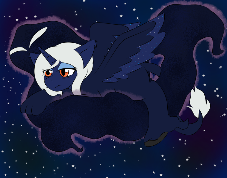 Size: 1948x1536 | Tagged: safe, artist:jolliapplegirl, derpibooru import, tantabus, oc, oc:desert moon, unofficial characters only, alicorn, pony, sphinx, alicorn oc, interspecies offspring, next generation, night, offspring, parent:princess luna, parent:unnamed oc, parents:canon x oc, solo, sphinx oc