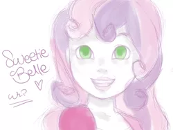 Size: 1400x1050 | Tagged: safe, artist:destogjersten, derpibooru import, sweetie belle, equestria girls, sketch, solo