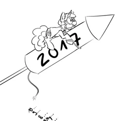 Size: 672x681 | Tagged: safe, artist:spaerk, derpibooru import, oc, oc:marker pony, unofficial characters only, pony, unicorn, 2017, 4chan, mlpg, new year, solo, space program, this will end in space