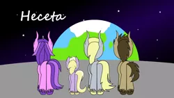 Size: 1920x1080 | Tagged: safe, artist:dinkyuniverse, derpibooru import, amethyst star, derpy hooves, dinky hooves, doctor whooves, time turner, pegasus, pony, female, mare, moon, planet, space, stars, thumbnail