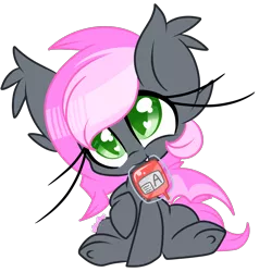 Size: 2500x2627 | Tagged: safe, artist:starlightlore, derpibooru import, oc, oc:heartbeat, unofficial characters only, bat pony, pony, blood, cute, female, filly, solo, wingding eyes