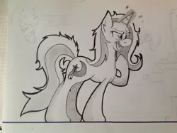 Size: 1280x956 | Tagged: safe, artist:bomberhybrid, derpibooru import, trixie, pony, unicorn, female, mare, solo, traditional art