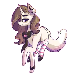 Size: 1000x1000 | Tagged: safe, artist:mentalphase, derpibooru import, oc, oc:cookie crumb, unofficial characters only, pony, unicorn, clothes, female, mare, simple background, socks, solo, striped socks, transparent background