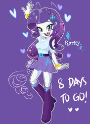 Size: 872x1200 | Tagged: safe, artist:aizy-boy, derpibooru import, part of a set, rarity, equestria girls, clothes, countdown, cute, daaaaaaaaaaaw, hype, nail polish, part of a series, pixiv, ponied up, skirt, solo, sparkles