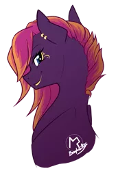 Size: 835x1213 | Tagged: safe, artist:basykail, derpibooru import, oc, oc:lucky punk, unofficial characters only, earth pony, pony, bust, female, mare, portrait, simple background, solo, transparent background