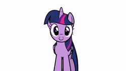 Size: 480x270 | Tagged: safe, artist:tridashie, derpibooru import, twilight sparkle, twilight sparkle (alicorn), alicorn, pony, animated, bucking, c:, cute, dancing, eyes closed, female, get down, gif, mare, open mouth, plot, raised hoof, simple background, smiling, solo, spinning, spread wings, twiabetes, underhoof, white background, wings, youtube link