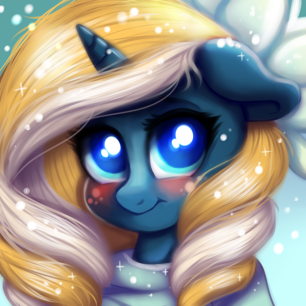 Size: 1000x1000 | Tagged: safe, artist:confetticakez, derpibooru import, oc, oc:tidal charm, unofficial characters only, pony, unicorn, bust, female, mare, portrait, solo