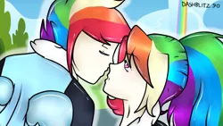 Size: 1360x768 | Tagged: artist:dashblitz90-fonnie, dashblitz, derpibooru import, human, humanized, male, rainbow blitz, rainbow dash, rule 63, safe, selfcest, self ponidox, shipping, straight, winged humanization