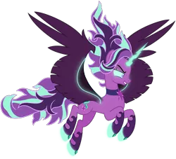 Size: 5498x5000 | Tagged: safe, artist:missgoldendragon, derpibooru import, starlight glimmer, alicorn, equestria girls, friendship games, absurd resolution, alicornified, alternate universe, commission, evil grin, glowing horn, grin, midnight glimmer, midnight-ified, race swap, simple background, smiling, solo, starlicorn, transparent background, we're doomed, xk-class end-of-the-world scenario