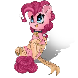 Size: 2048x2048 | Tagged: safe, artist:colorbrush, derpibooru import, pinkie pie, bell, bell collar, cheek fluff, chest fluff, clothes, collar, cute, diapinkes, ear fluff, heart eyes, high res, leg fluff, ribbon, simple background, smiling, socks, solo, transparent background, wingding eyes