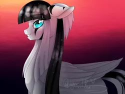 Size: 1600x1200 | Tagged: safe, artist:minelvi, derpibooru import, oc, oc:laura the zony, unofficial characters only, pegasus, pony, female, gradient background, mare, solo