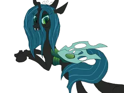 Size: 4000x3000 | Tagged: safe, artist:waffleberry, derpibooru import, queen chrysalis, changeling, changeling queen, fangs, female, simple background, solo, transparent background