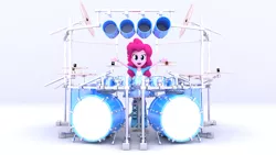 Size: 1920x1080 | Tagged: safe, artist:creatorofpony, artist:mkevinadam, derpibooru import, pinkie pie, equestria girls, 3d, cymbals, drum kit, drums, looking at you, musical instrument, snare drum, solo