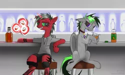 Size: 1622x982 | Tagged: safe, artist:fenixdust, derpibooru import, oc, oc:ditches, unofficial characters only, bat pony, pony, unicorn