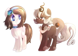 Size: 2462x1790 | Tagged: safe, artist:drawntildawn, derpibooru import, oc, oc:morning coffee, oc:tea flower, unofficial characters only, earth pony, pegasus, pony, female, mare, simple background, transparent background