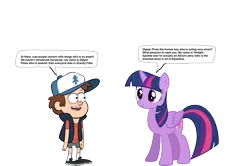 Size: 1489x991 | Tagged: safe, derpibooru import, twilight sparkle, twilight sparkle (alicorn), alicorn, pony, 1000 hours in ms paint, crossover, diplight, dipper pines, disney, gravity falls, image, ms paint, png, simple background, transparent background