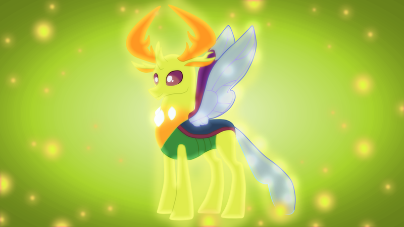 Size: 1600x900 | Tagged: artist:sailortrekkie92, artist:scraleos, changedling, changeling, derpibooru import, glow, king thorax, safe, solo, thorax, to where and back again, vector, wallpaper